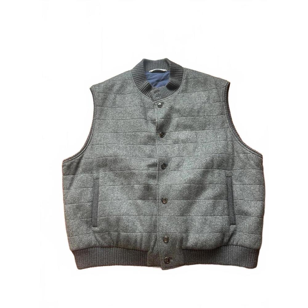 Peter Millar Crown Flex-Fleece Men's Vest Gray Wool Blend